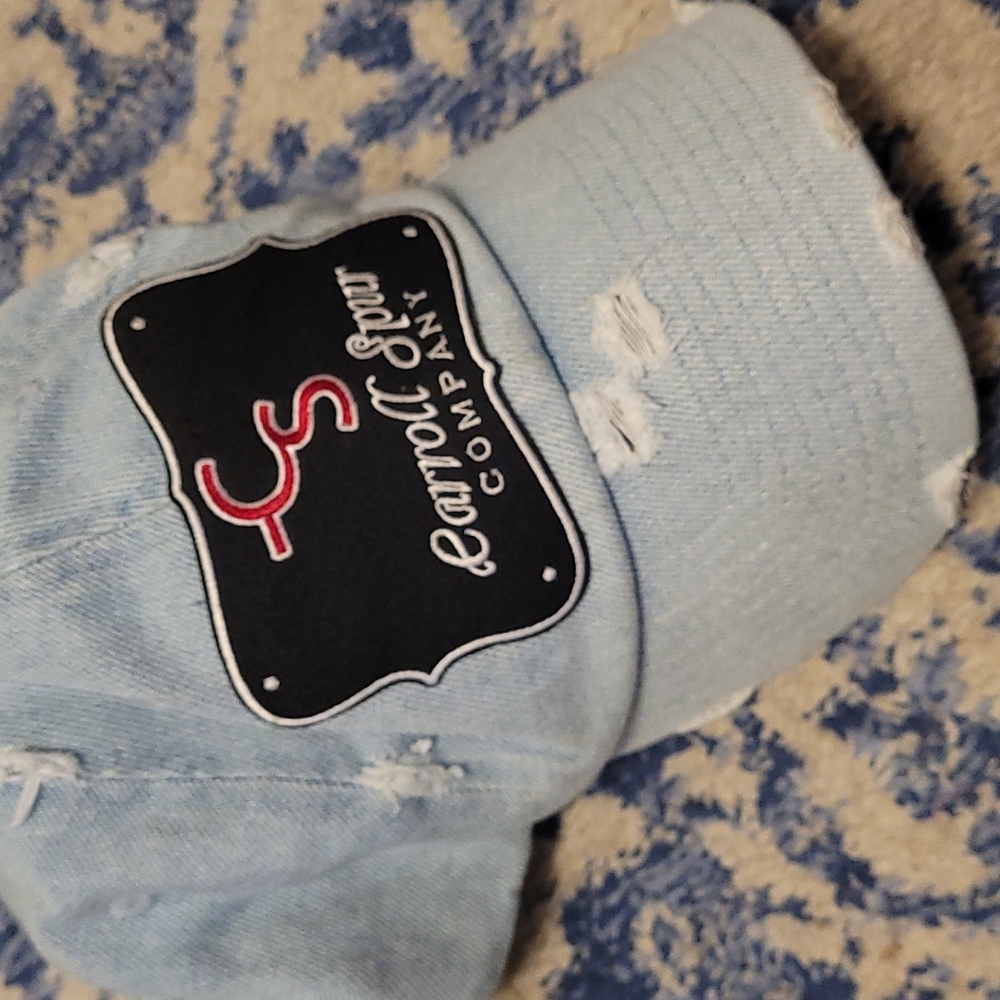 Carroll Spur Company Co distressed denim logo hat